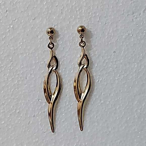 E1700 Gold Drop Earrings - Picture 6 of 16